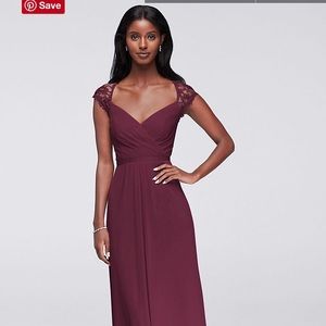 David's Bridal Dress with Metallic Lace